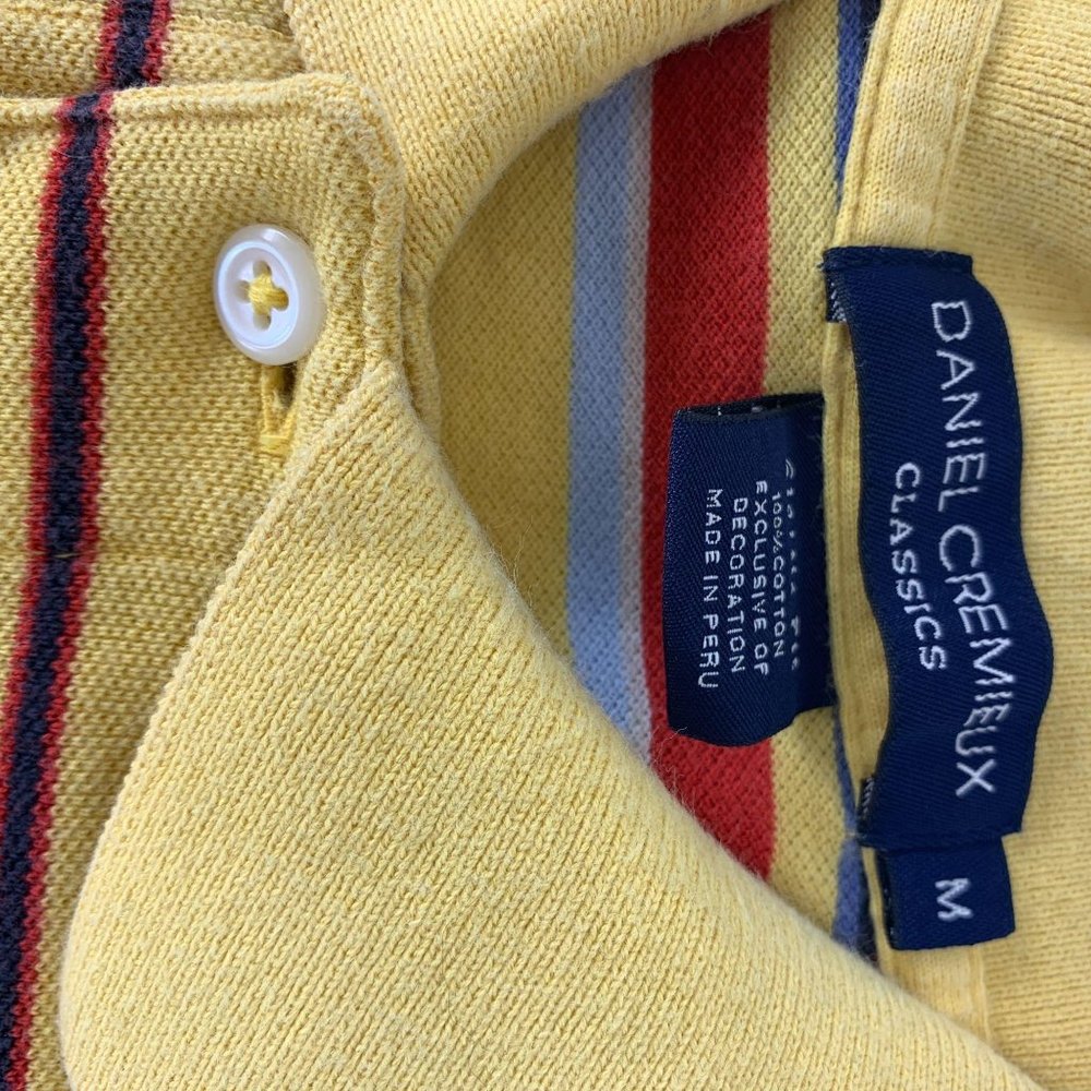 Daniel Cremieux Medium Yellow Polo Shirt Striped S - Picture 3 of 4